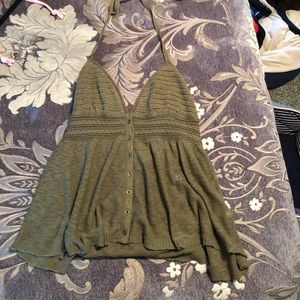 Knitted olive green tank